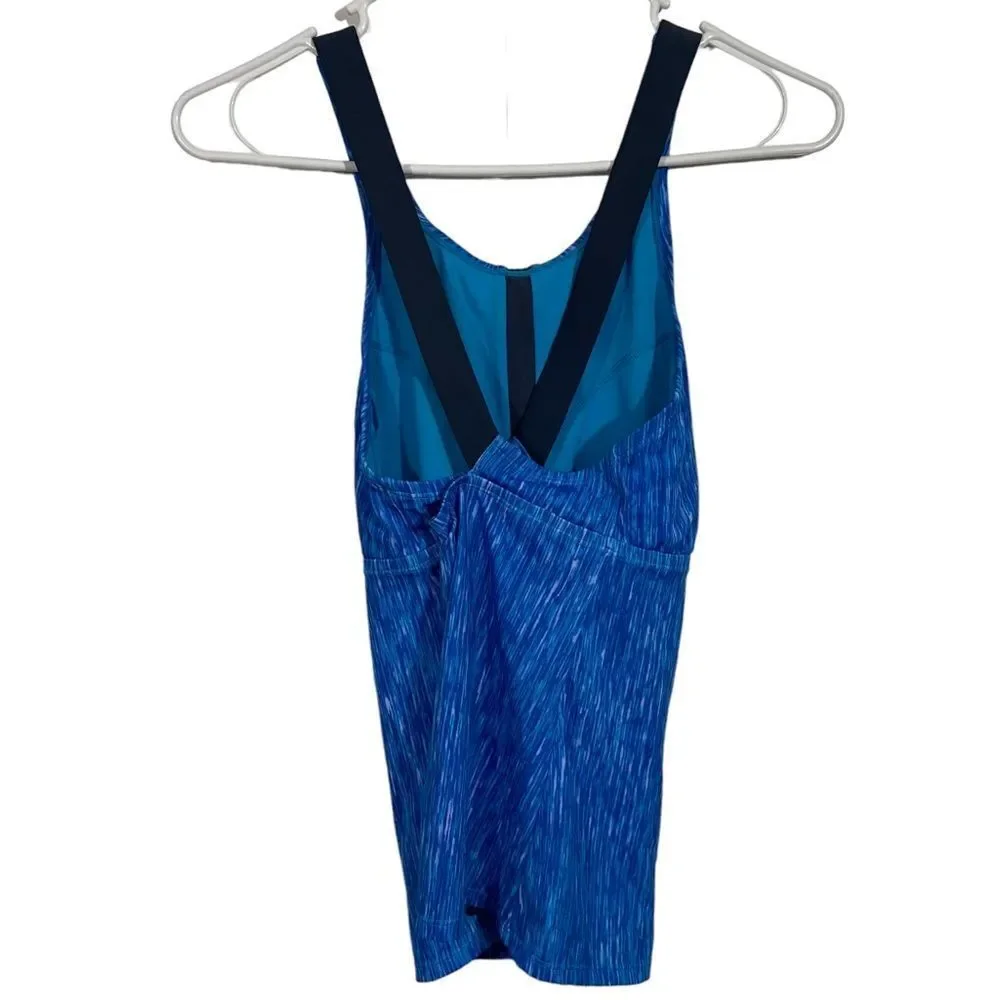 Nike Dri-Fit Blue Patterned Swim Tank Top